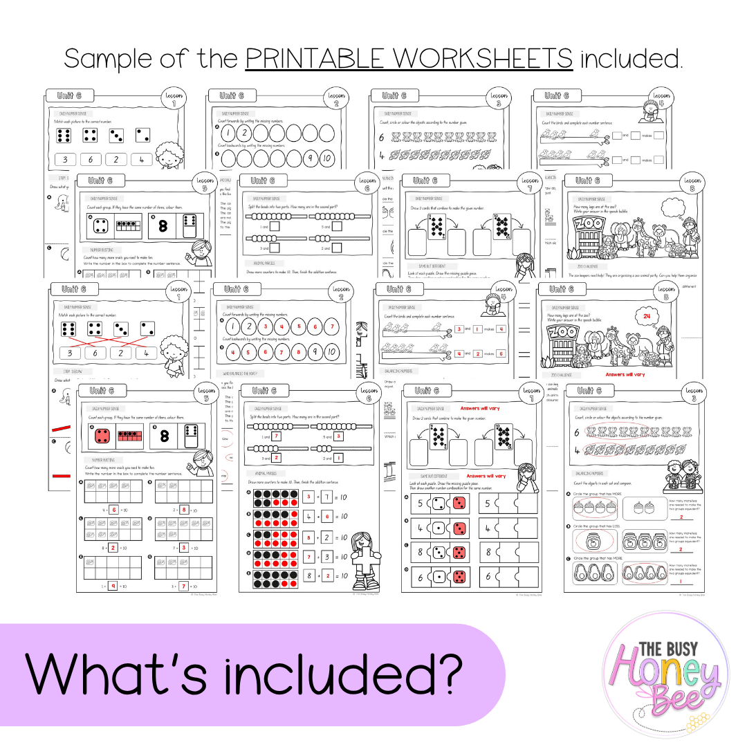 Early Stage 1 NSW Maths Worksheets Unit 6 - Workbook | Worksheets