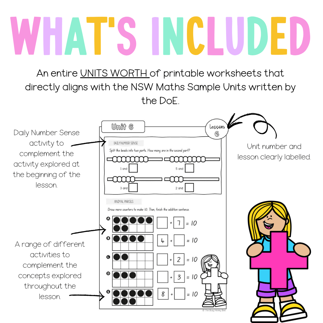 Early Stage 1 NSW Maths Worksheets Unit 6 - Workbook | Worksheets