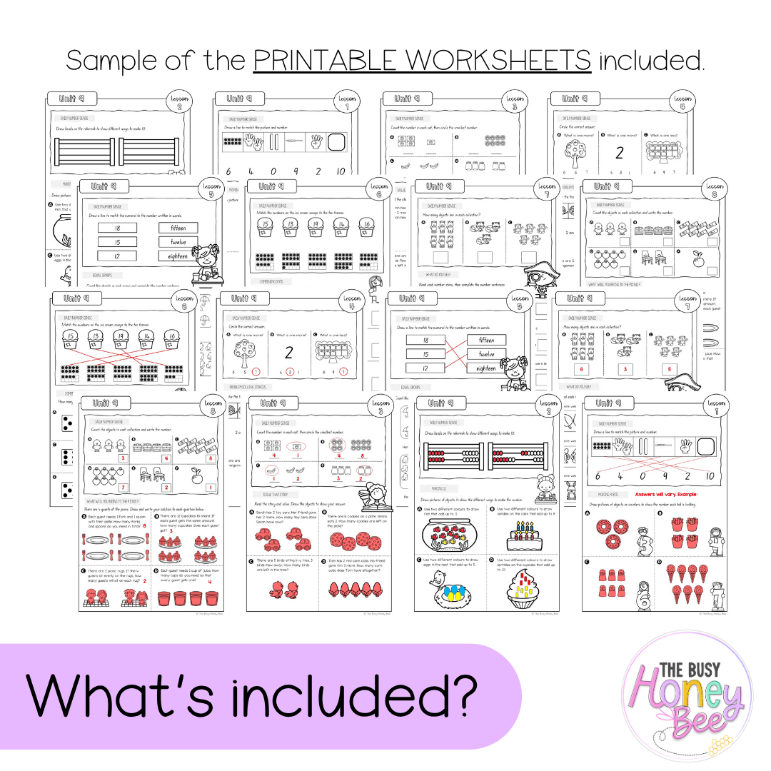 Early Stage 1 NSW Maths Worksheets Unit 9 - Workbook | Worksheets