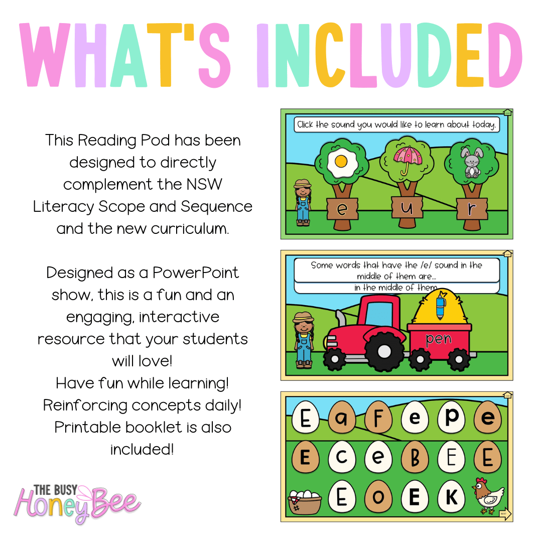 Early Stage 1 Reading Pod 5 - E, U, R - Teaching Bundle