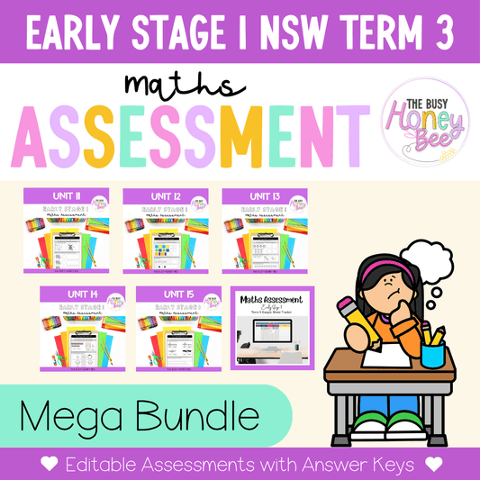 Early Stage 1 Term 3 Maths Assessment Bundle - Assessment
