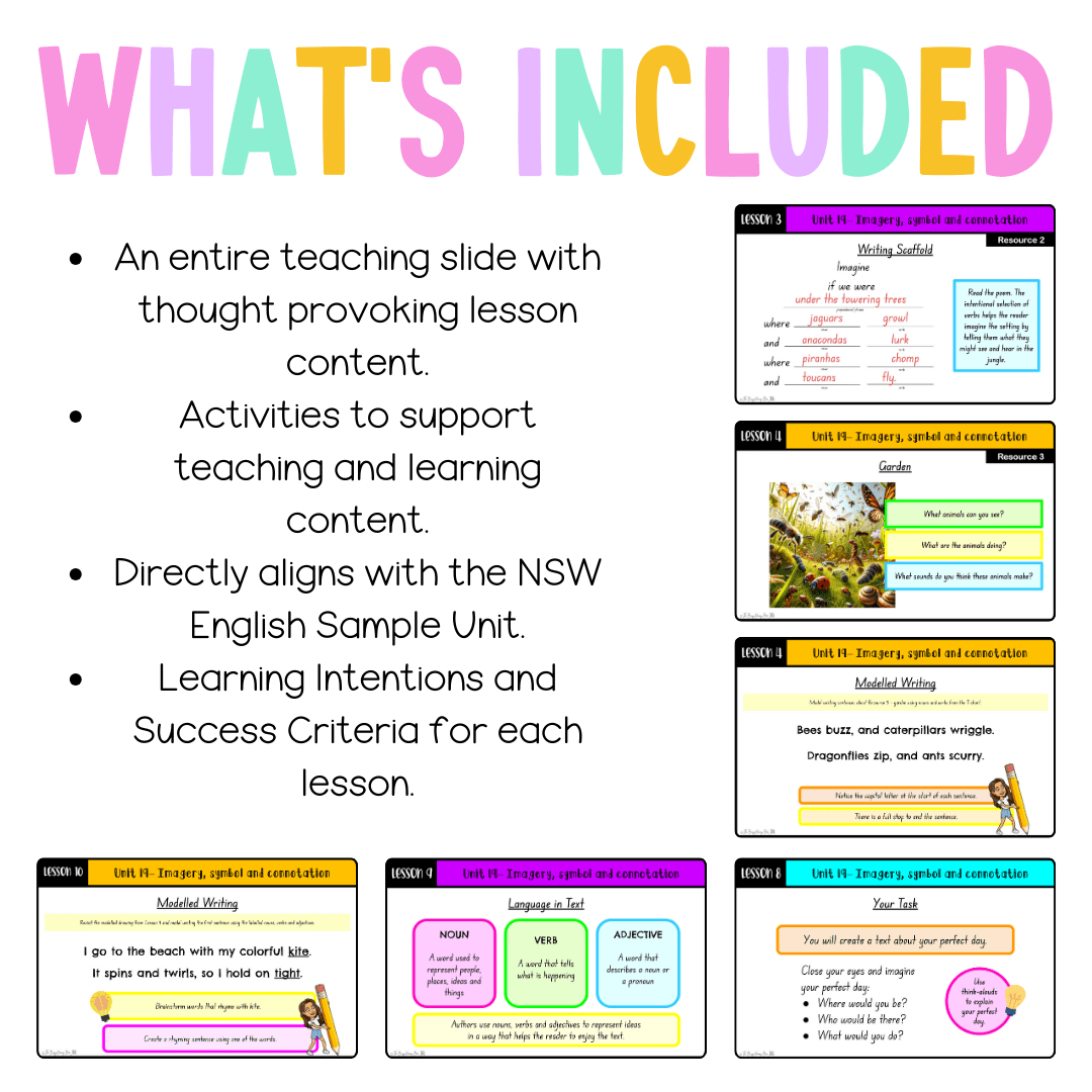 Early Stage 1 Unit 19 NSW Imagery, Symbol and Connotation English Teaching Slides - Teaching Slides