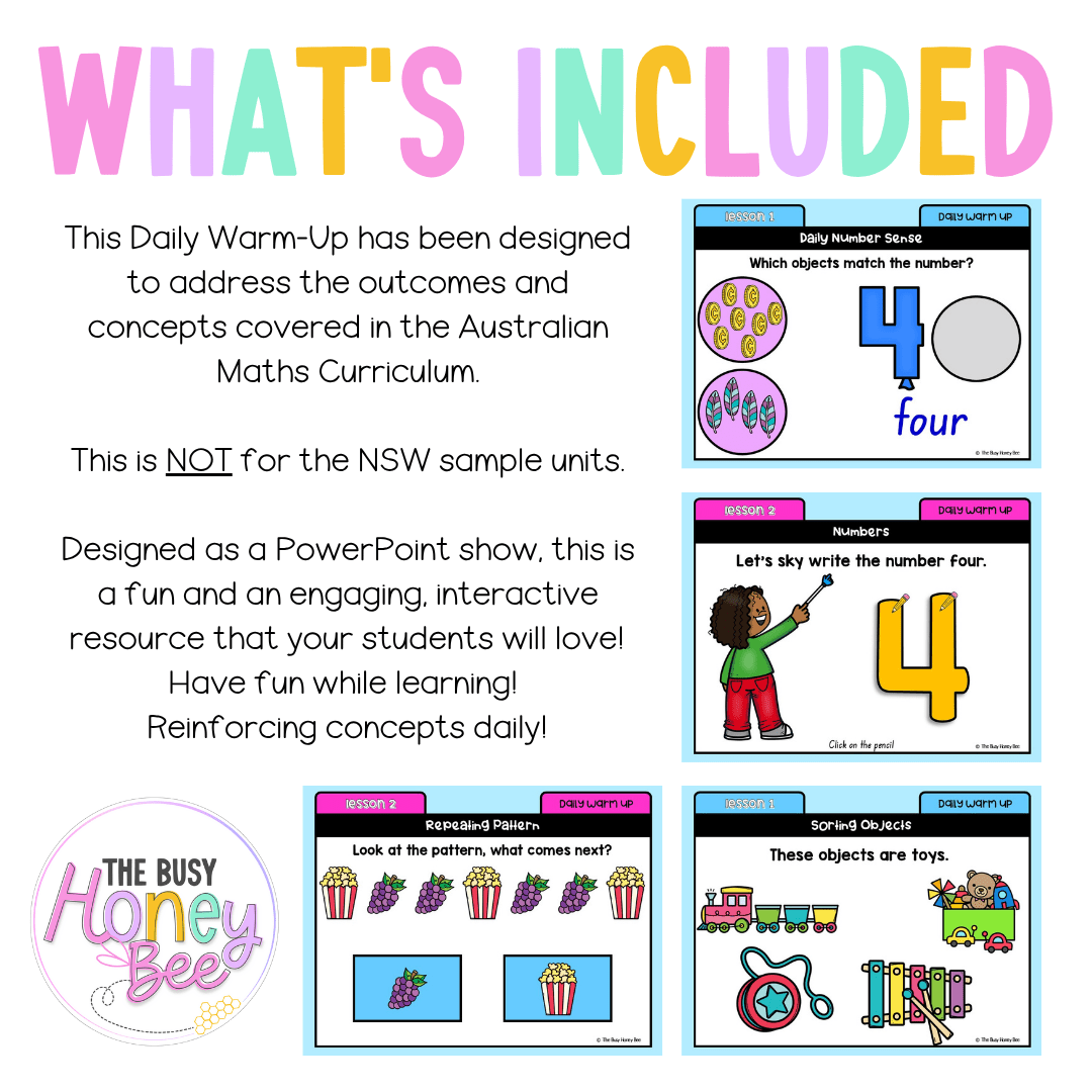 Kindergarten/Prep Australian | Math Daily Review | Warm-Up 2 - Warm Up | Revision