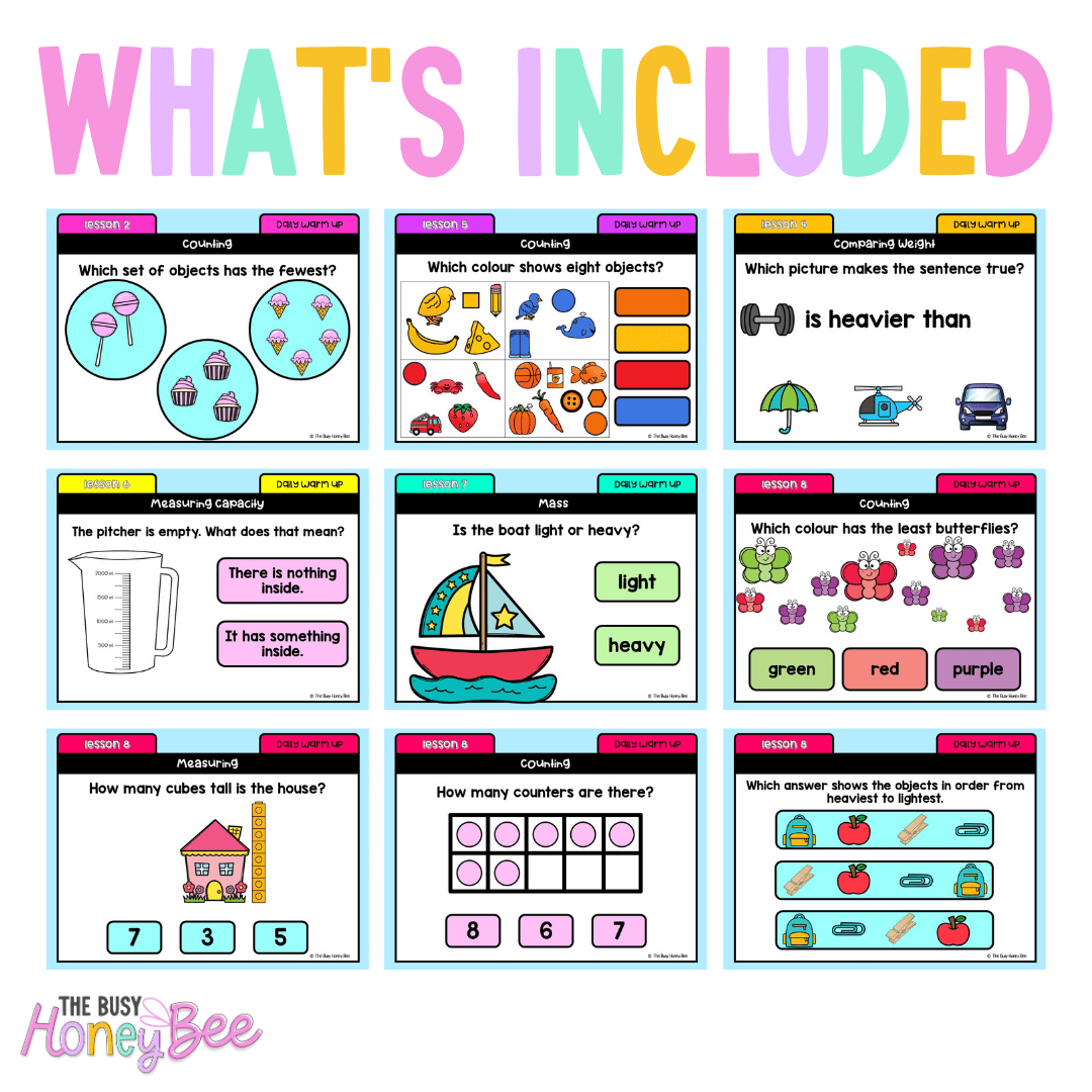 Kindergarten/Prep Australian | Math Daily Review | Warm-Up 3 - Warm Up | Revision