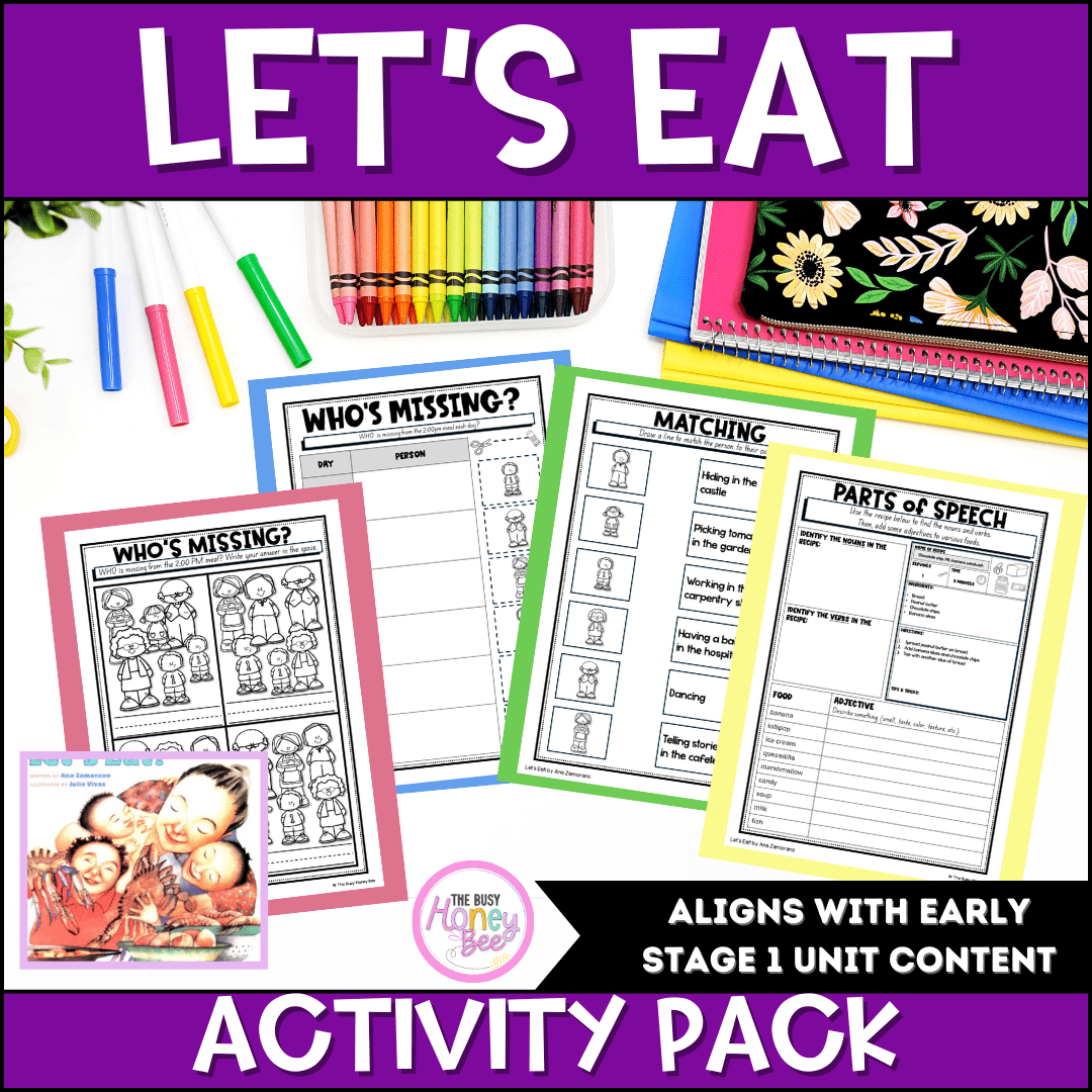 Let's Eat Activity Pack – The Busy Honey Bee