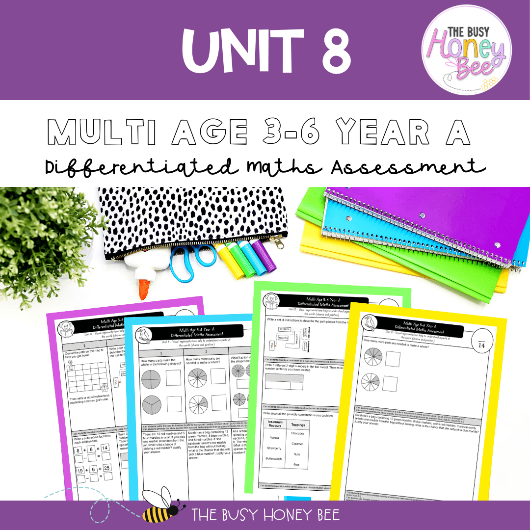 Multi Age 3-6 Year A Differentiated NSW Maths Assessment Unit 8 - Microsoft Word Document