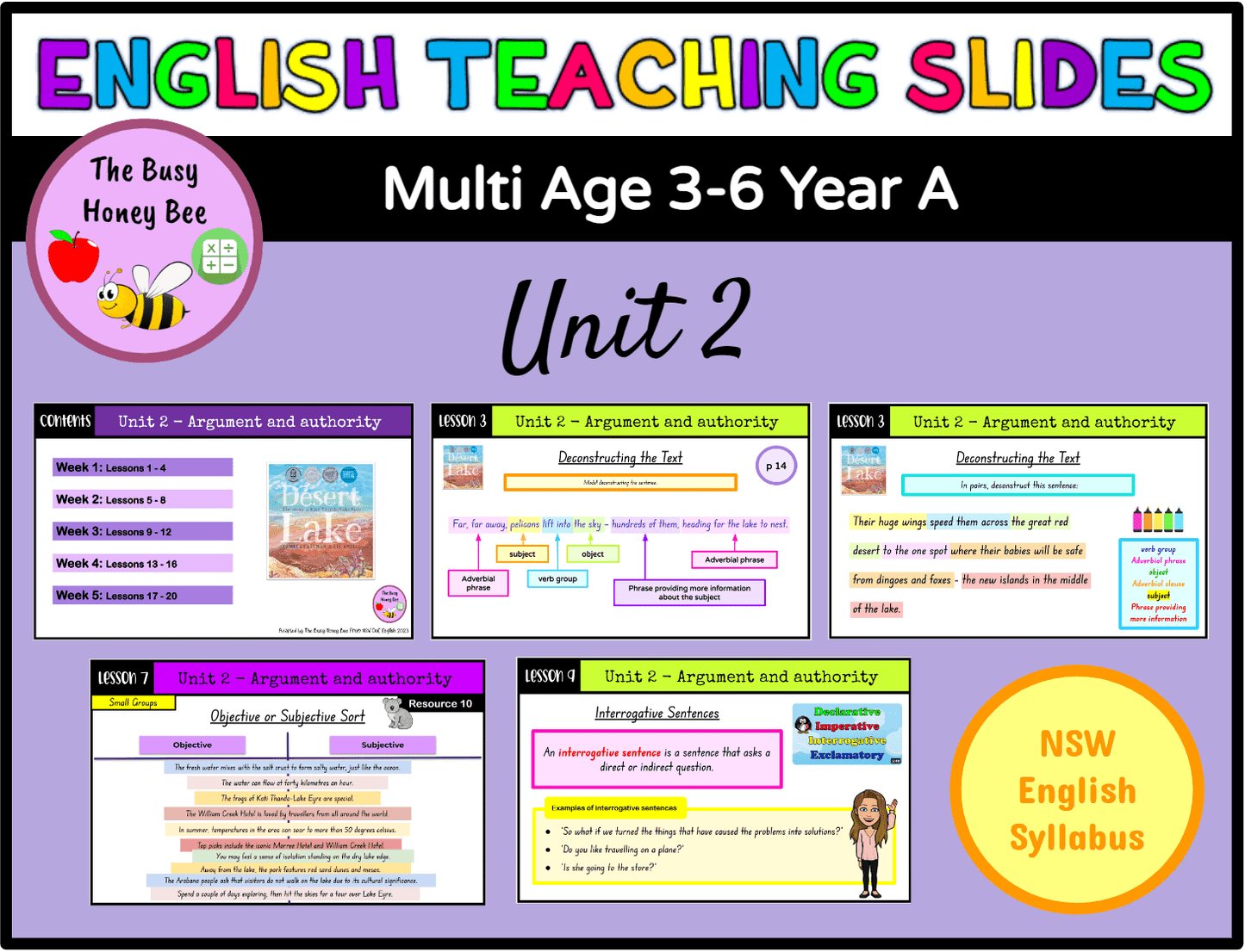 Multi Age 3-6 Year A Term 1 English Teaching Slides Mega Bundle - Teaching Slides