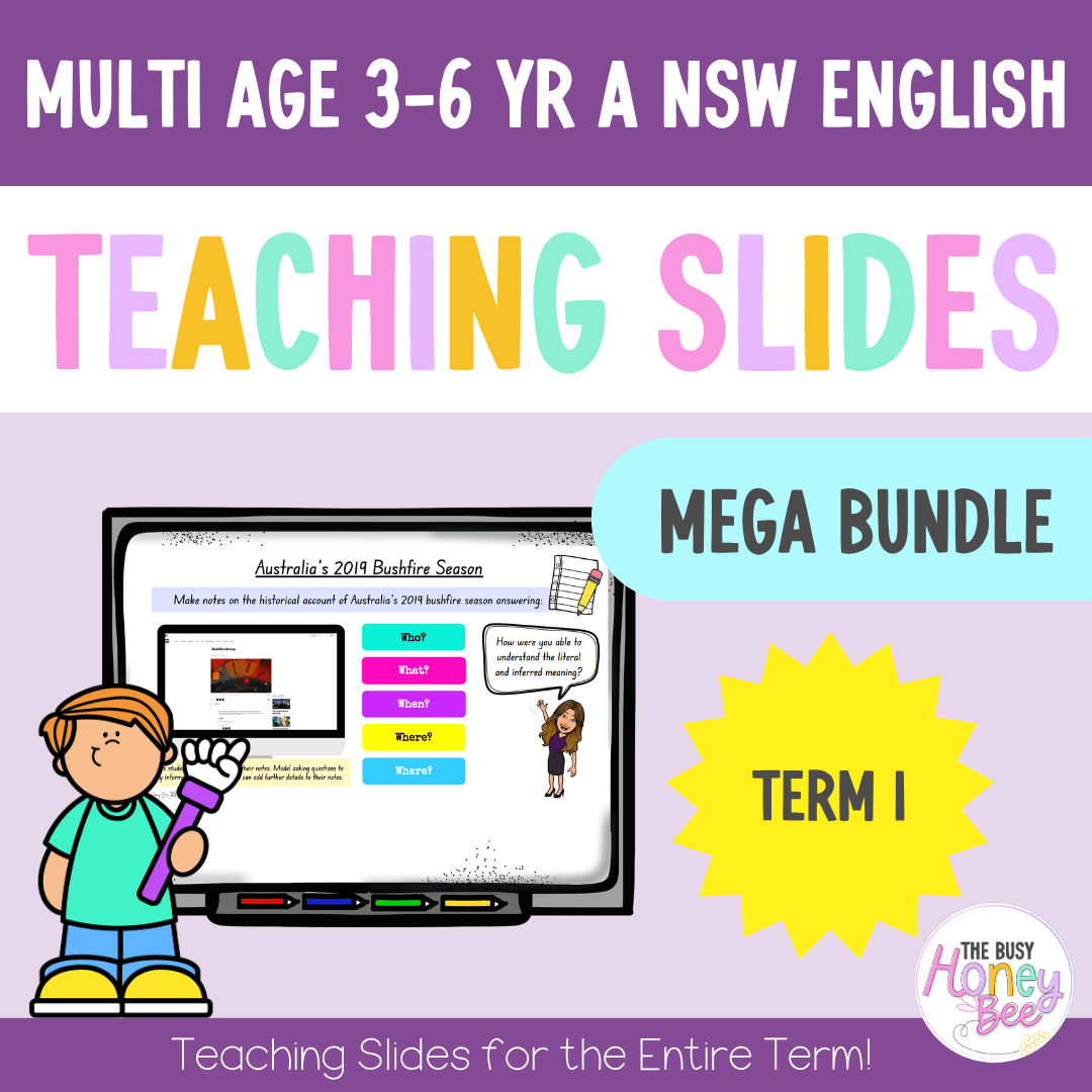 Multi Age 3-6 Year A Term 1 English Teaching Slides Mega Bundle - Teaching Slides