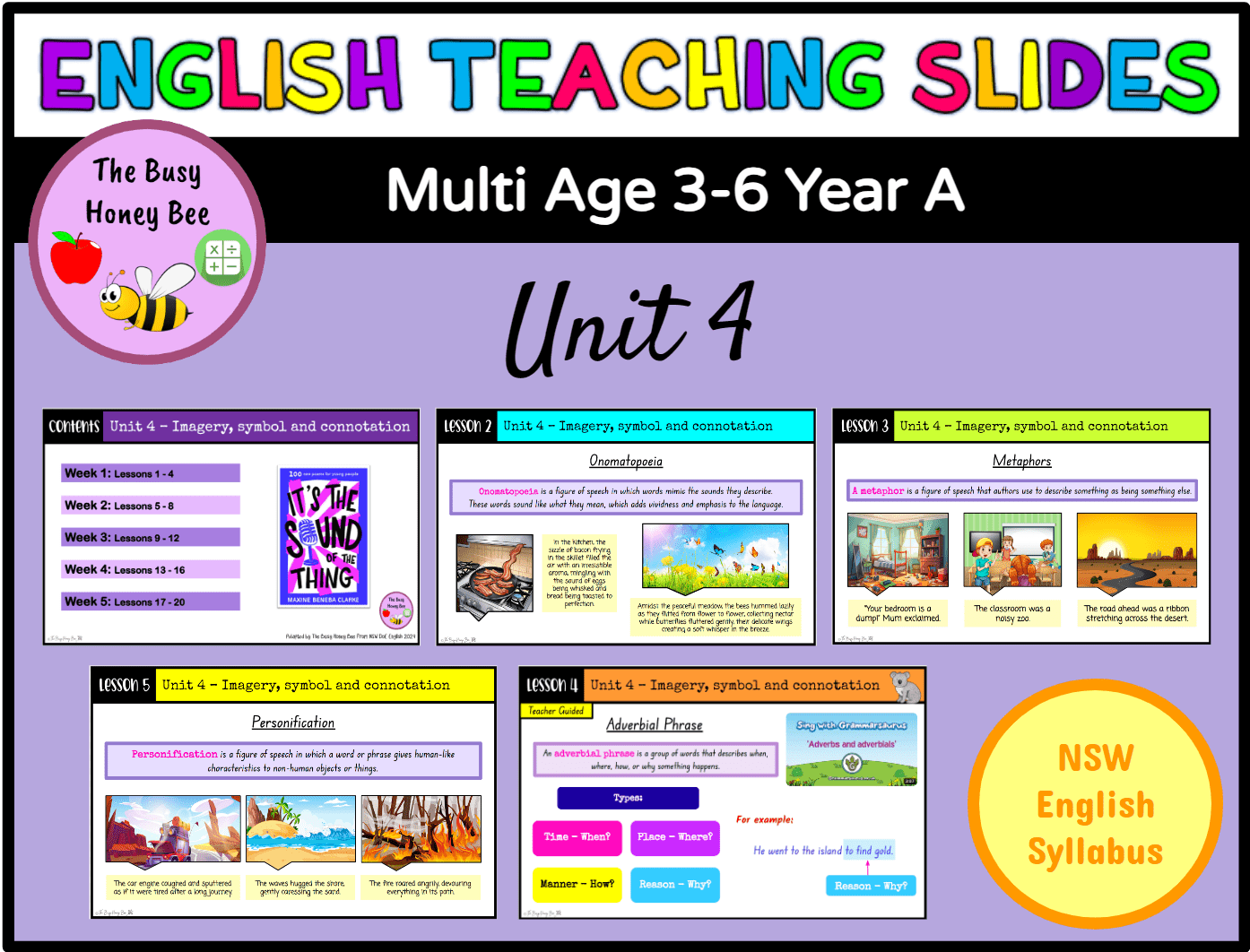 Multi Age 3-6 Year A Term 2 English Teaching Slides Mega Bundle - Teaching Slides