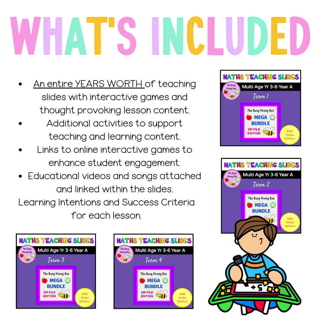 Multi Age 3-6 Year A Ultimate Maths Teaching Slides Mega Bundle - Teaching Slides