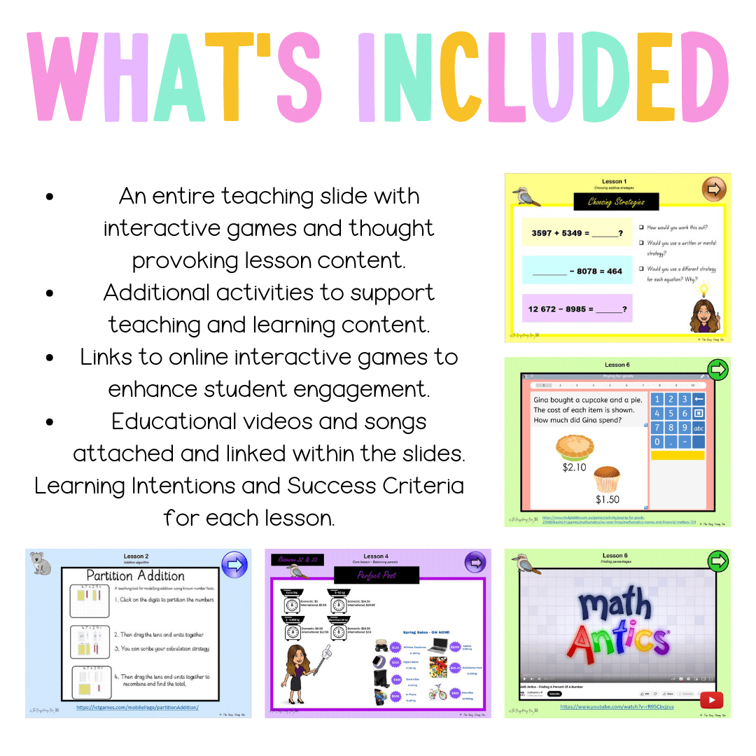 Multi Age 3-6 Year A Unit 15 NSW Maths Teaching Slides - Zip Folder: Smart Notebook, PowerPoint, Google Slide Compatible