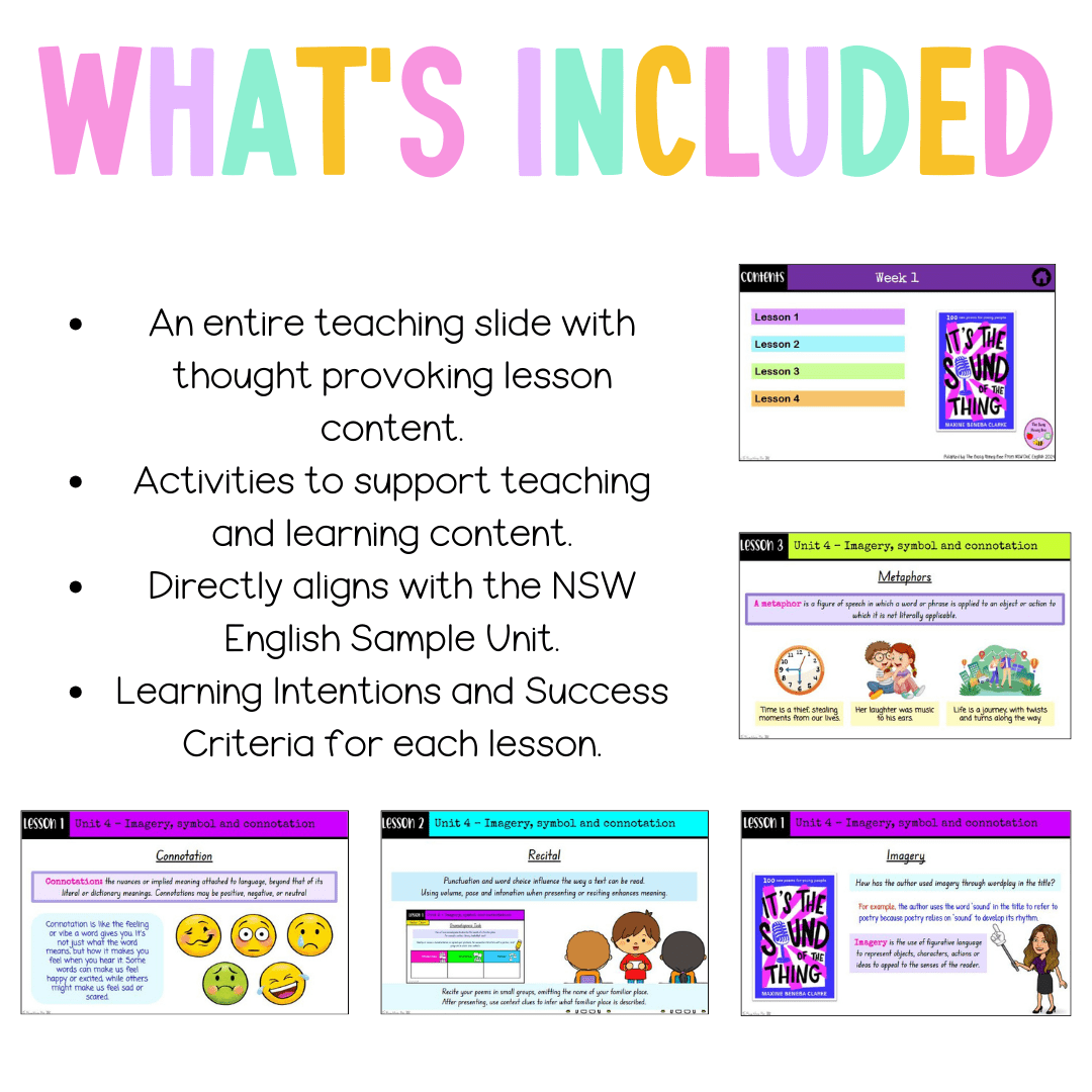 Multi Age 3-6 Year A Unit 4 NSW Imagery, Symbol and Connotation English Teaching Slides - Teaching Slides