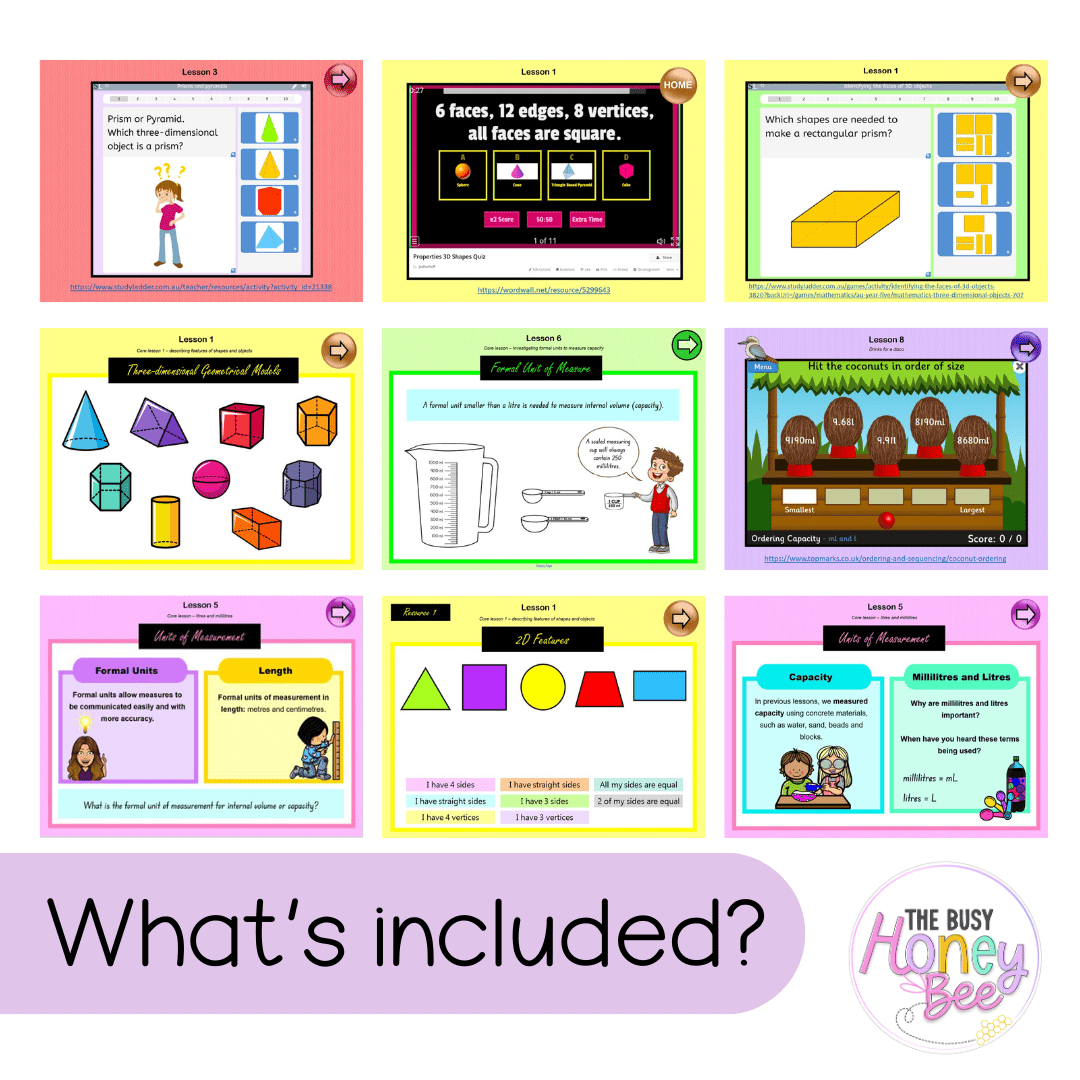 Multi Age 3-6 Year A Unit 9 NSW Maths Teaching Slides - Zip Folder: Smart Notebook, PowerPoint, Google Slide Compatible