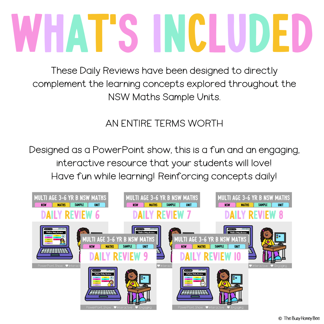 Multi Age 3-6 Year B Australian | NSW Math Daily Review | Warm-Up Term 2 Mega Bundle - Warm Up | Revision