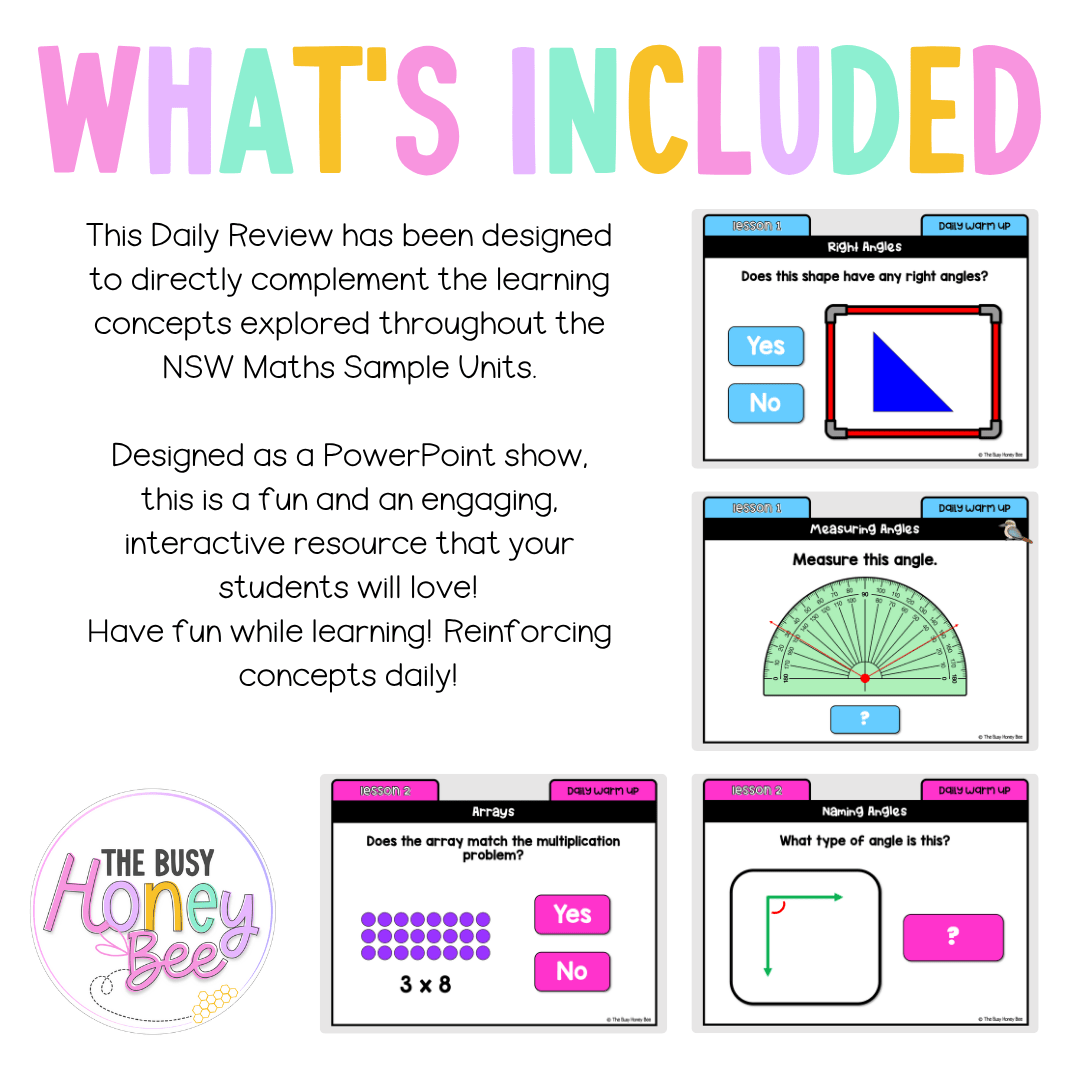 Multi Age 3-6 Year B Australian | NSW Math Daily Review | Warm-Up Unit 10 - Warm Up | Revision