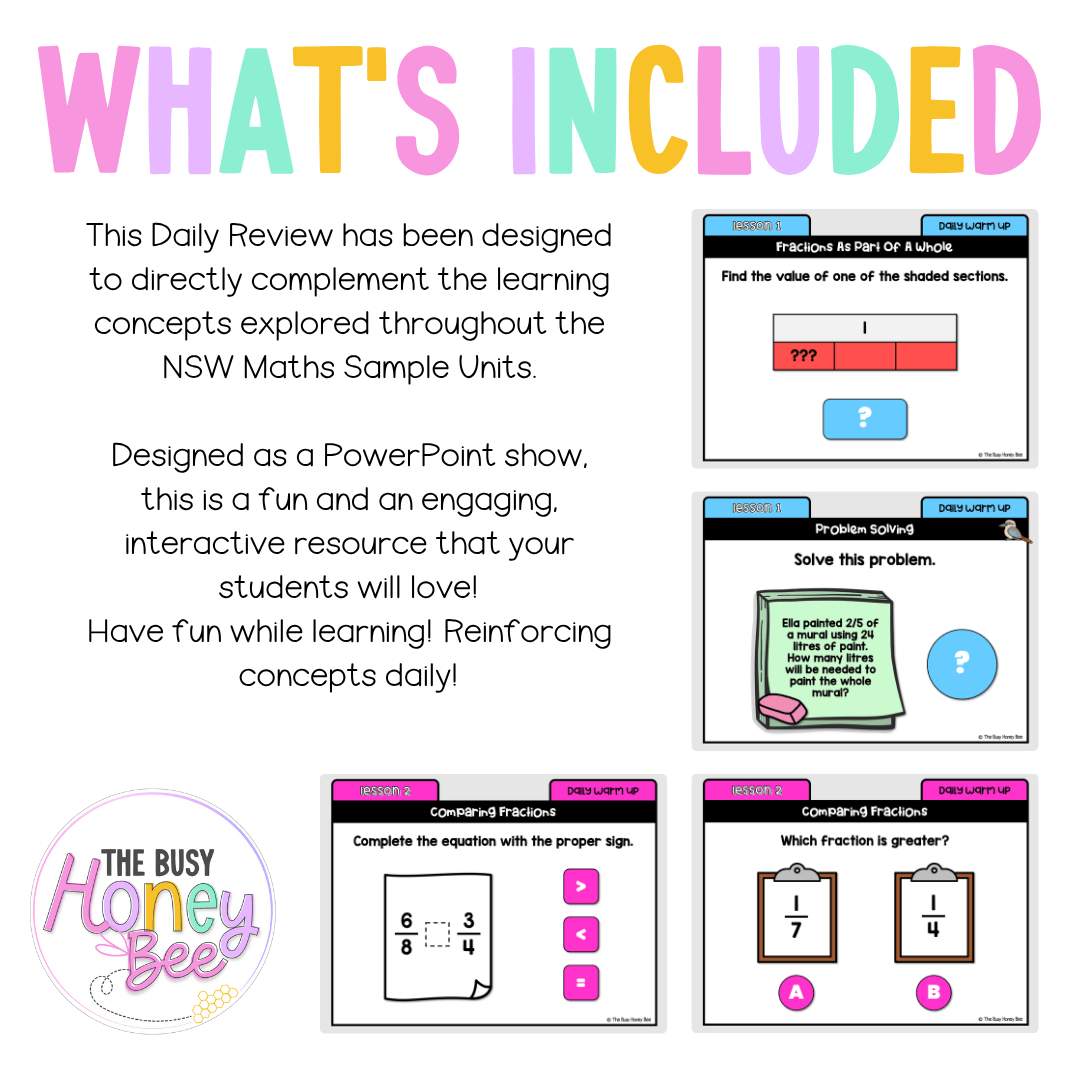 Multi Age 3-6 Year B Australian | NSW Math Daily Review | Warm-Up Unit 16 - Warm Up | Revision