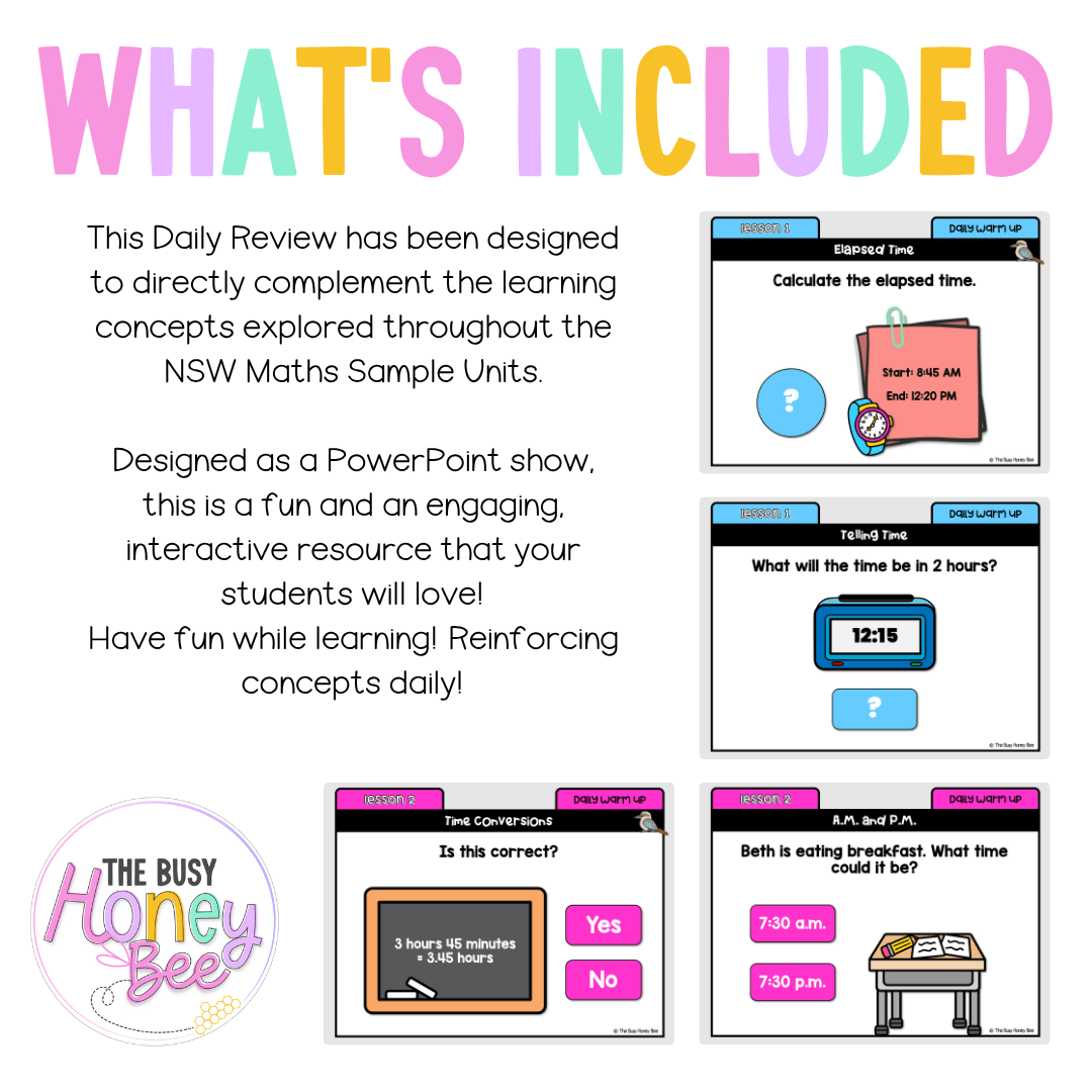 Multi Age 3-6 Year B Australian | NSW Math Daily Review | Warm-Up Unit 19 - Warm Up | Revision