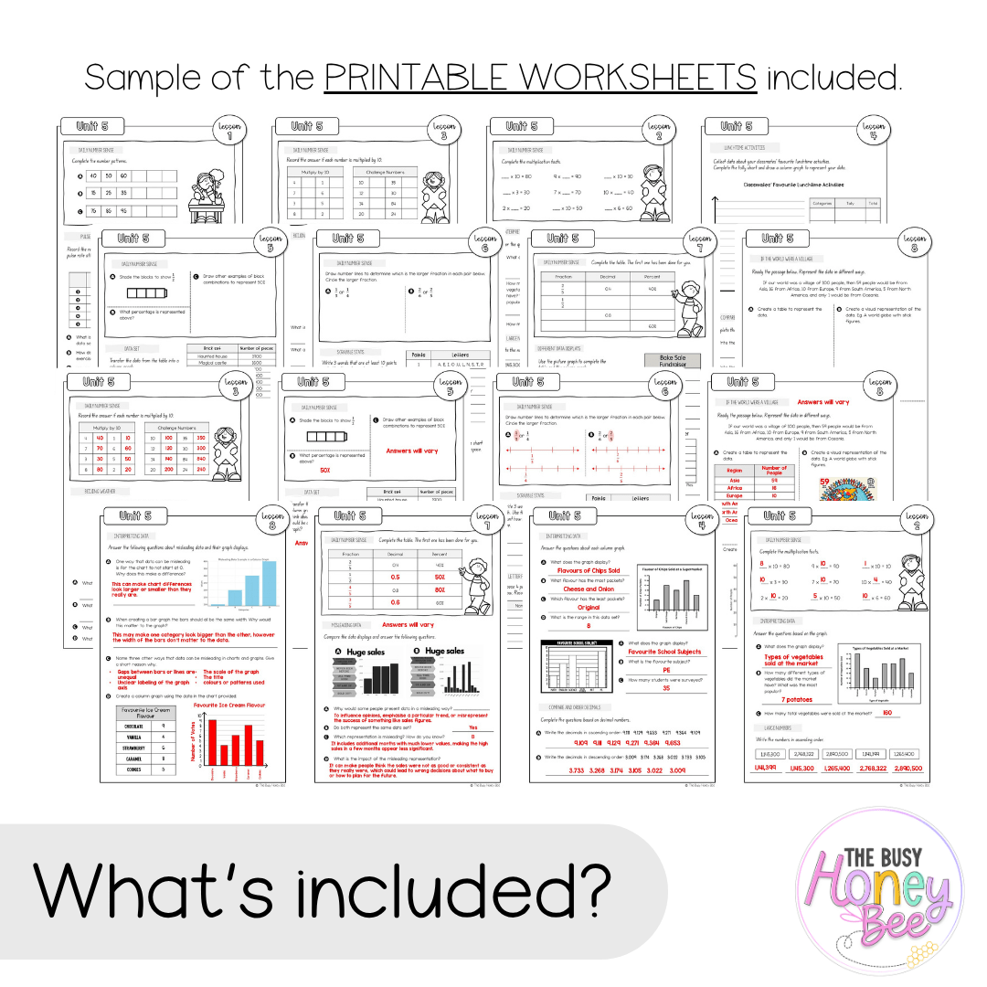 Multi Age 3-6 Year B NSW Maths Worksheets Unit 5 - Workbook | Worksheets