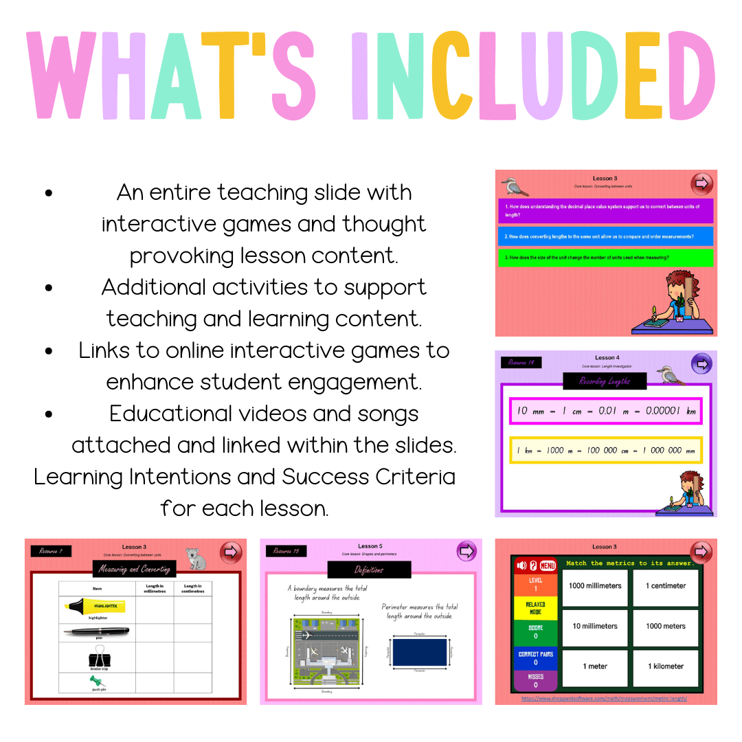 Multi Age 3-6 Year B Unit 3 NSW Maths Teaching Slides - Zip Folder: Smart Notebook, PowerPoint, Google Slide Compatible