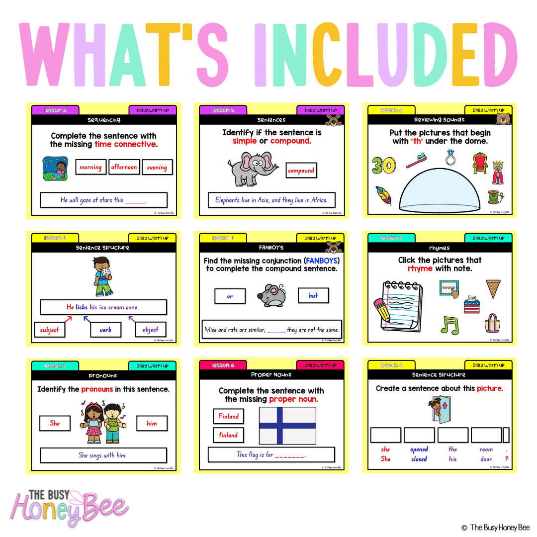 Multi Age K-2 Year A Australian | NSW English Daily Review | Warm-Up Unit 10 - Warm Up | Revision