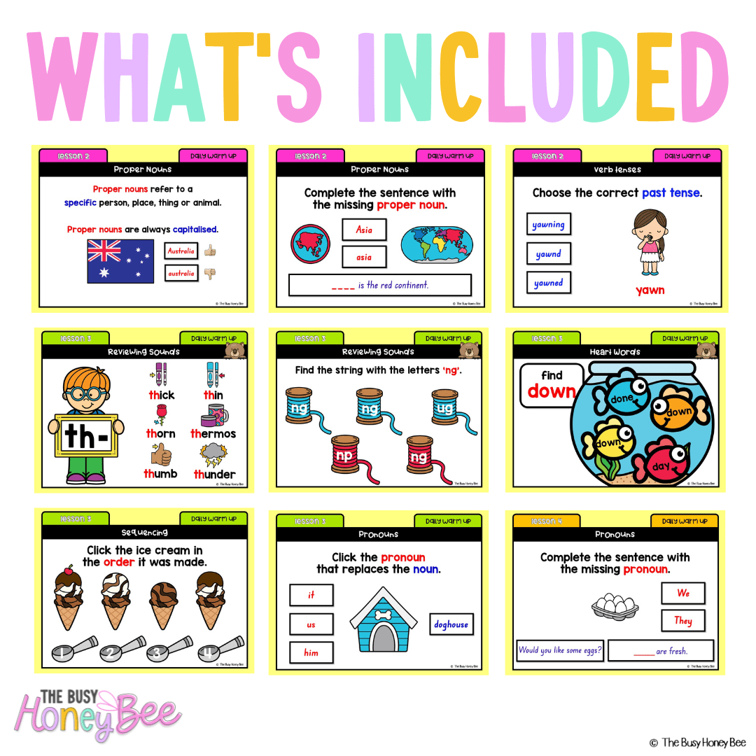 Multi Age K-2 Year A Australian | NSW English Daily Review | Warm-Up Unit 10 - Warm Up | Revision