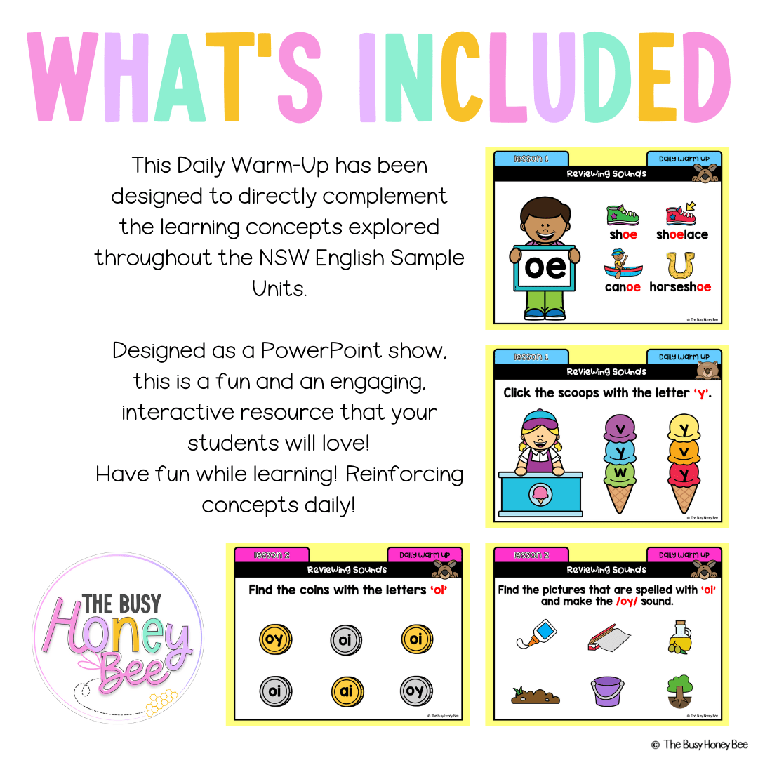 Multi Age K-2 Year A Australian | NSW English Daily Review | Warm-Up Unit 11 - Warm Up | Revision
