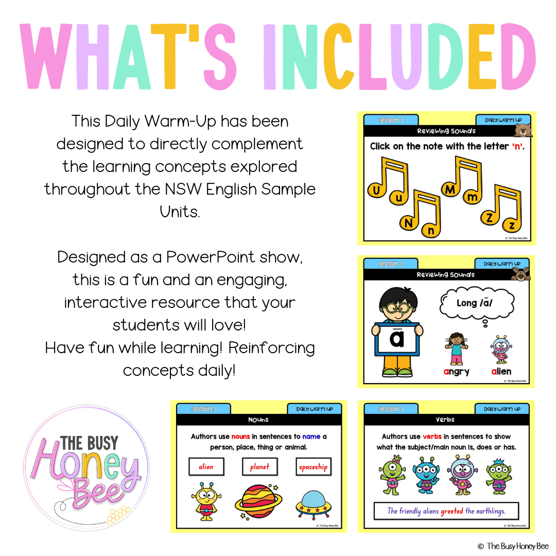 Multi Age K-2 Year A Australian | NSW English Daily Review | Warm-Up Unit 2 - Warm Ups | Revision