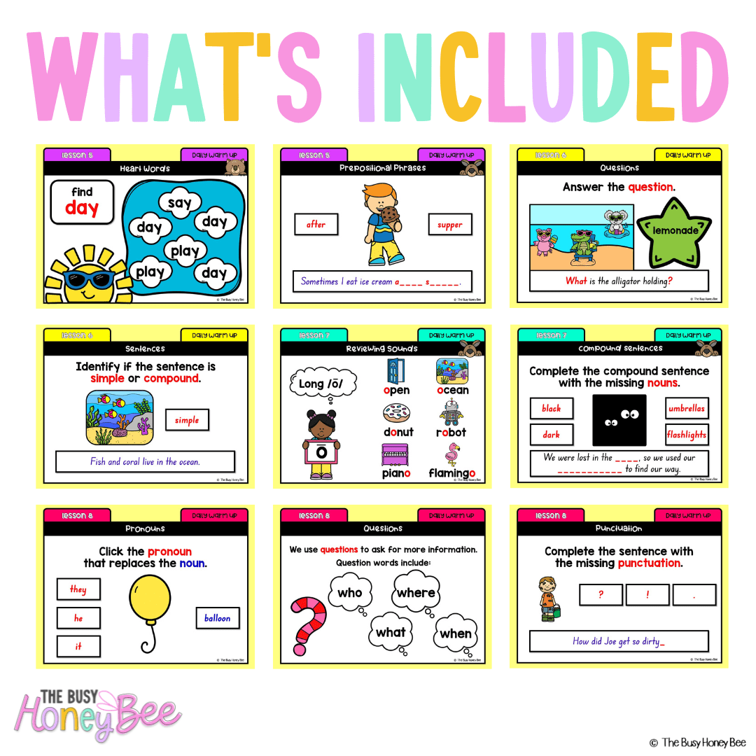 Multi Age K-2 Year A Australian | NSW English Daily Review | Warm-Up Unit 7 - Warm Ups | Revision