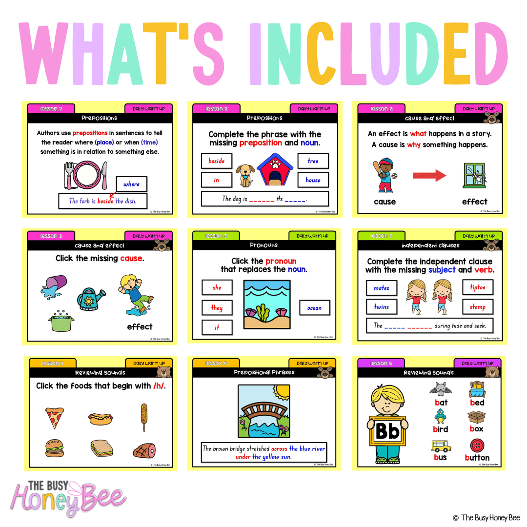 Multi Age K-2 Year A Australian | NSW English Daily Review | Warm-Up Unit 7 - Warm Ups | Revision