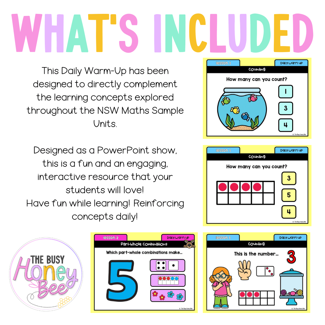 Multi Age K-2 Year A Australian | NSW Maths Daily Review | Warm-Up Unit 1 - Warm Ups | Revision