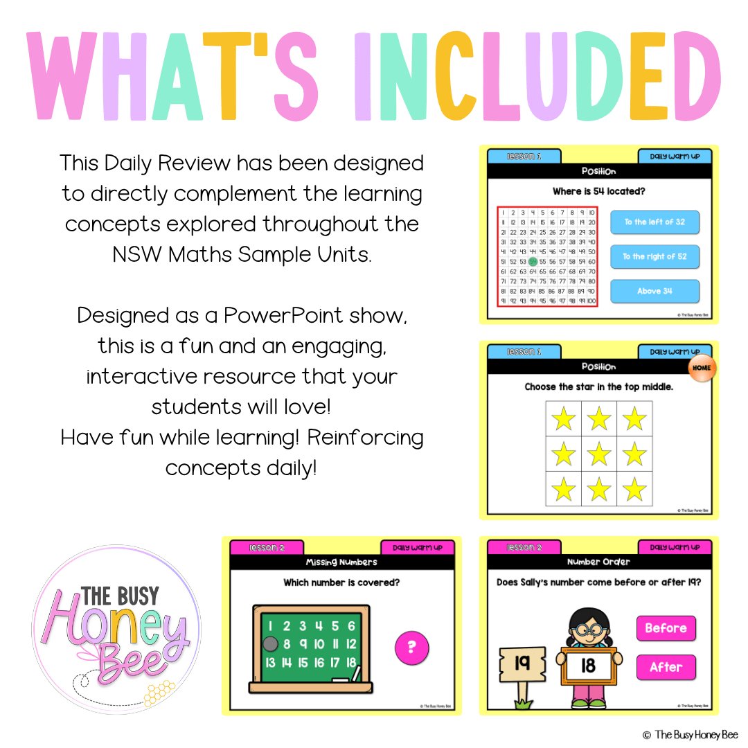 Multi Age K-2 Year A Australian | NSW Maths Daily Review | Warm-Up Unit 10 - Warm Up | Revision