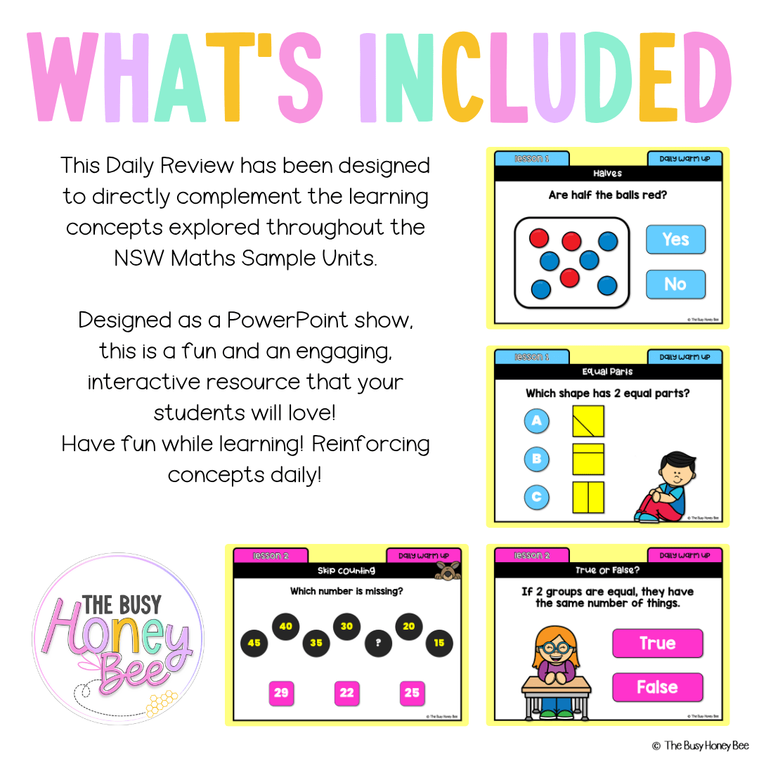 Multi Age K-2 Year A Australian | NSW Maths Daily Review | Warm-Up Unit 15 - Warm Up | Revision