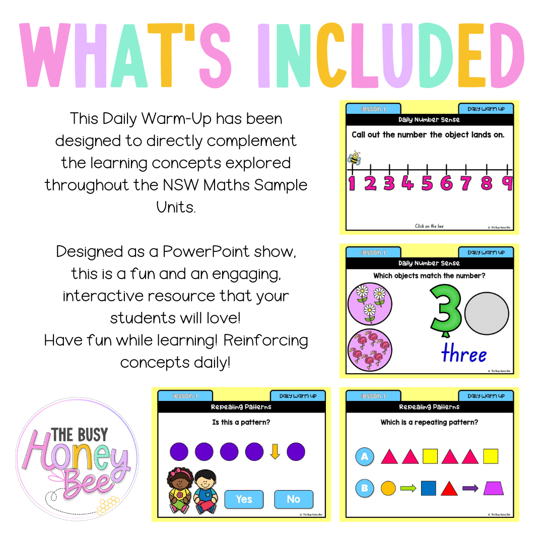 Multi Age K-2 Year A Australian | NSW Maths Daily Review | Warm-Up Unit 2 - Warm Ups | Revision