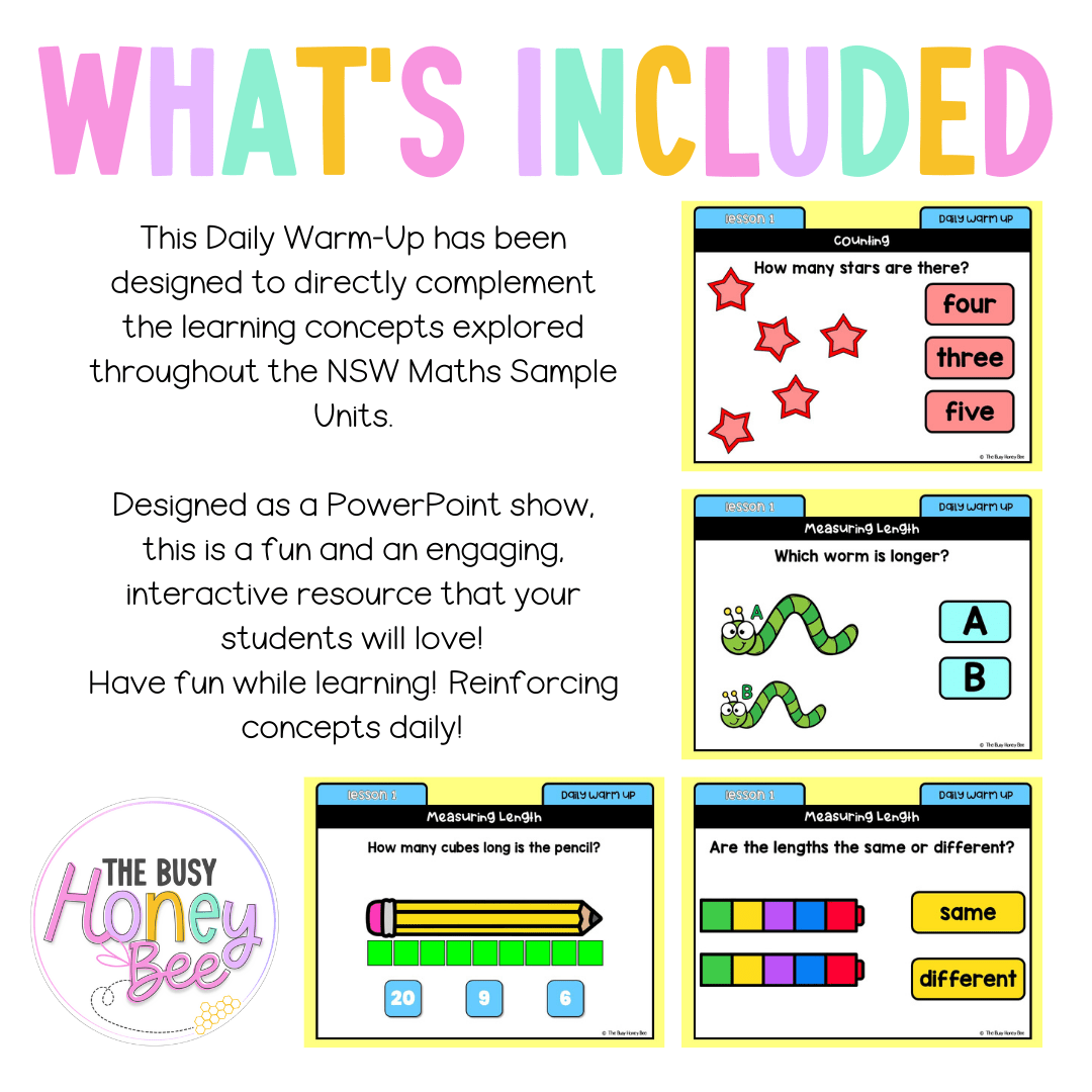 Multi Age K-2 Year A Australian | NSW Maths Daily Review | Warm-Up Unit 3 - Warm Ups | Revision