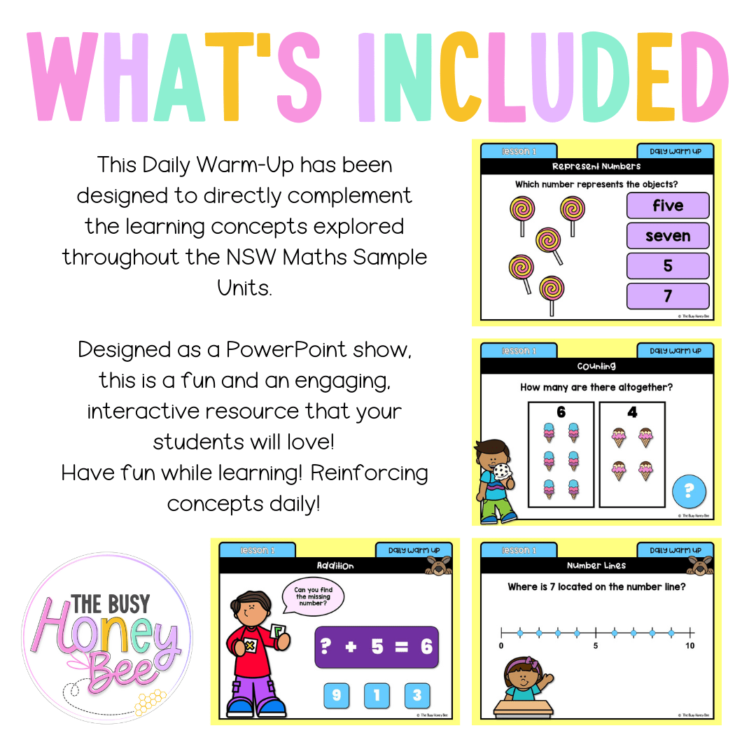 Multi Age K-2 Year A Australian | NSW Maths Daily Review | Warm-Up Unit 4 - Warm Ups | Revision