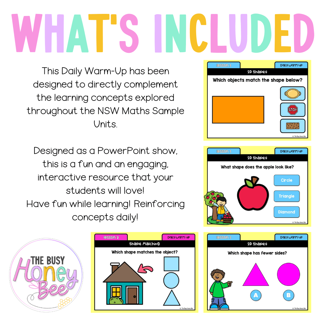 Multi Age K-2 Year A Australian | NSW Maths Daily Review | Warm-Up Unit 5 - Warm Ups | Revision