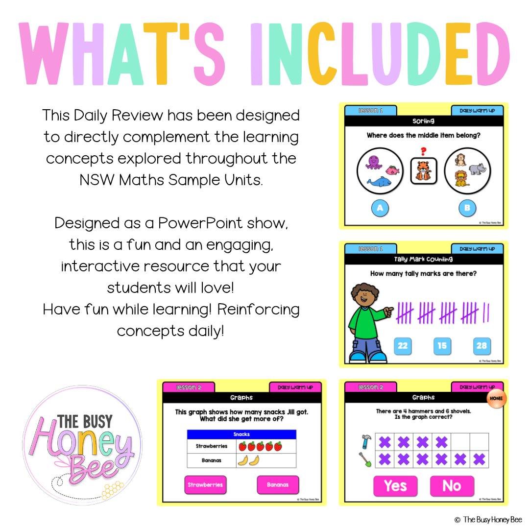 Multi Age K-2 Year A Australian | NSW Maths Daily Review | Warm-Up Unit 7 - Warm Up | Revision
