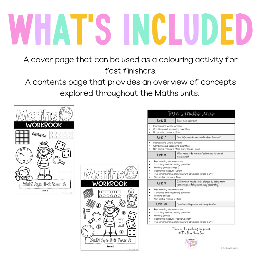 Multi Age K-2 Year A NSW Maths Workbook Term 2 - Workbook | Worksheets