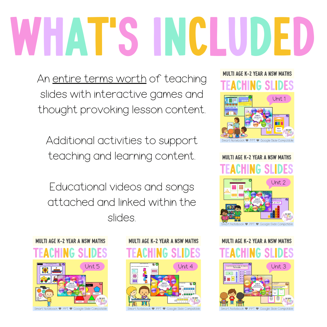Multi Age K-2 Year A Term 1 Maths Teaching Slides Mega Bundle - Teaching Slides