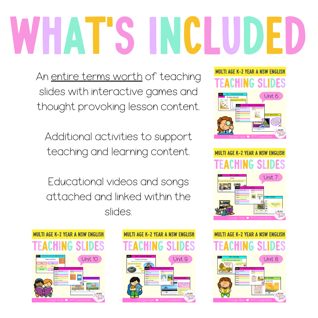 Multi Age K-2 Year A Term 2 English Teaching Slides Mega Bundle - Teaching Slides