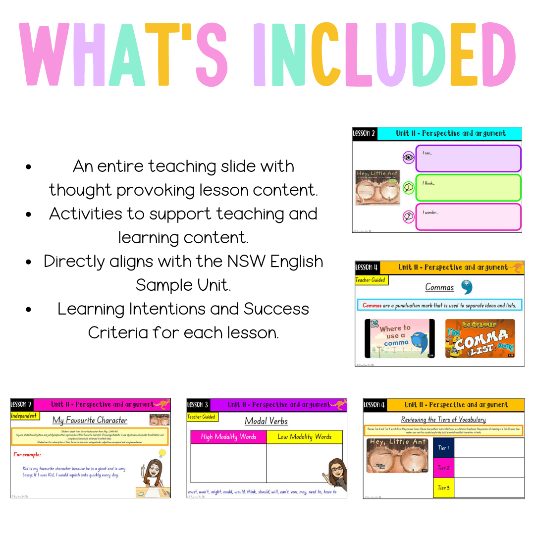 Multi-Age K-2 Year A Unit 11 NSW Perspective and Argument English Teaching Slides - Teaching Slides
