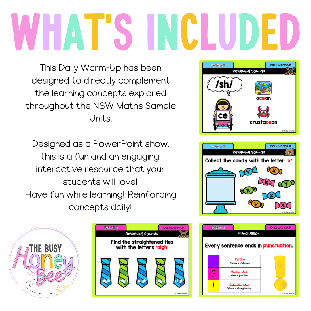 Multi Age K-2 Year B Australian | NSW English Daily Review | Warm-Up Unit 13 - Warm Up | Revision