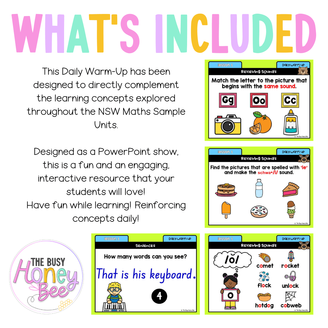 Multi Age K-2 Year B Australian | NSW English Daily Review | Warm-Up Unit 4 - Warm Ups | Revision