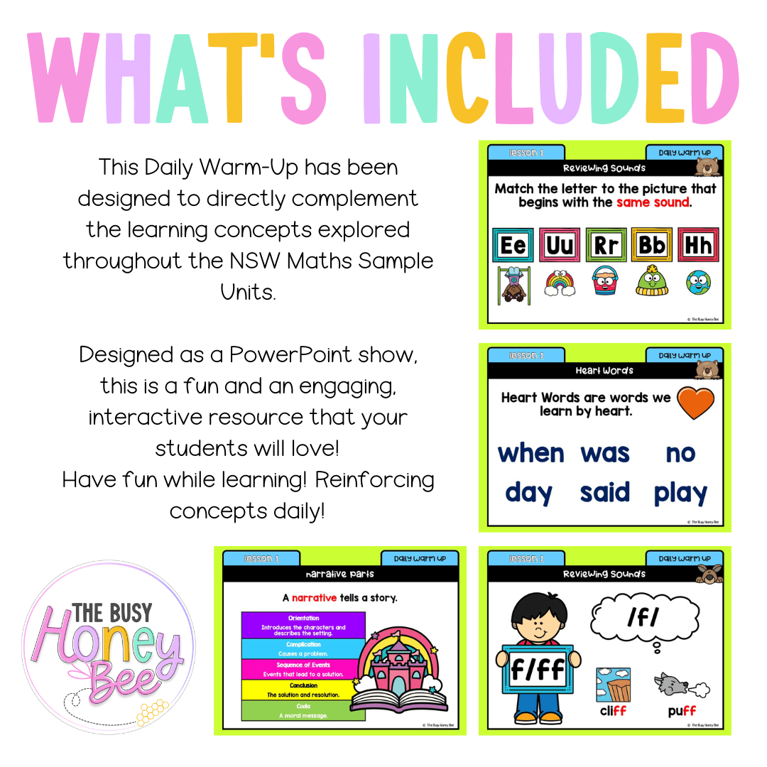 Multi Age K-2 Year B Australian | NSW English Daily Review | Warm-Up Unit 8 - Warm Up | Revision