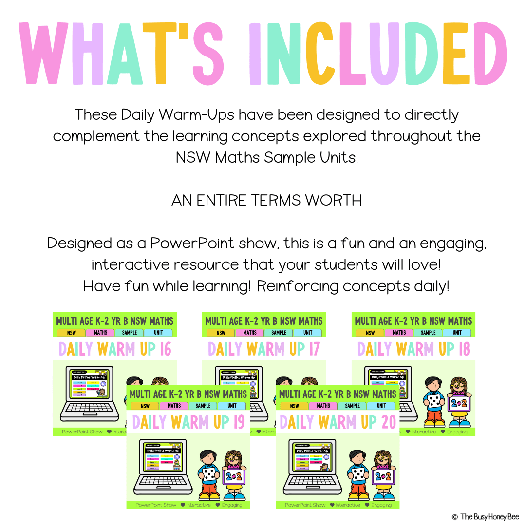 Multi Age K-2 Year B Australian | NSW Maths Daily Review | Warm-Up Term 4 Mega Bundle - Warm Up | Revision