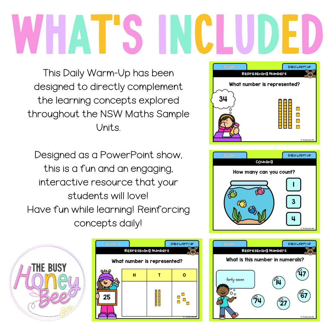 Multi Age K-2 Year B Australian | NSW Maths Daily Review | Warm-Up Unit 1 - Warm Ups | Revision