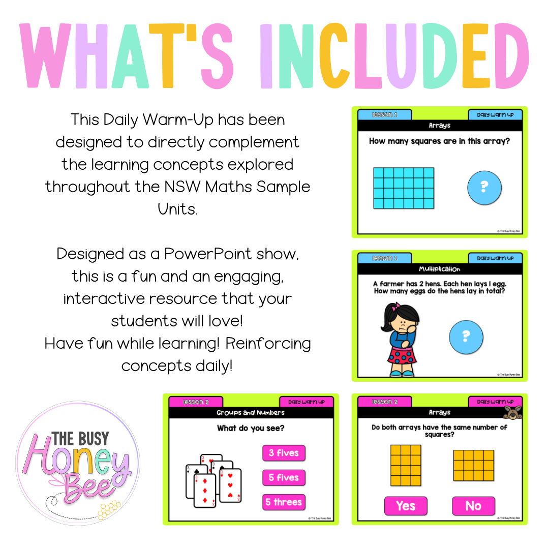 Multi Age K-2 Year B Australian | NSW Maths Daily Review | Warm-Up Unit 13 - Warm Up | Revision