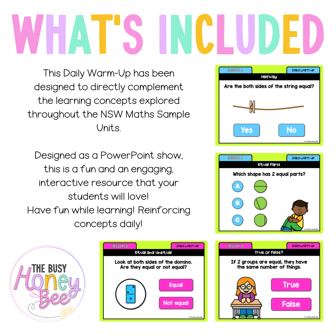 Multi Age K-2 Year B Australian | NSW Maths Daily Review | Warm-Up Unit 15 - Warm Up | Revision