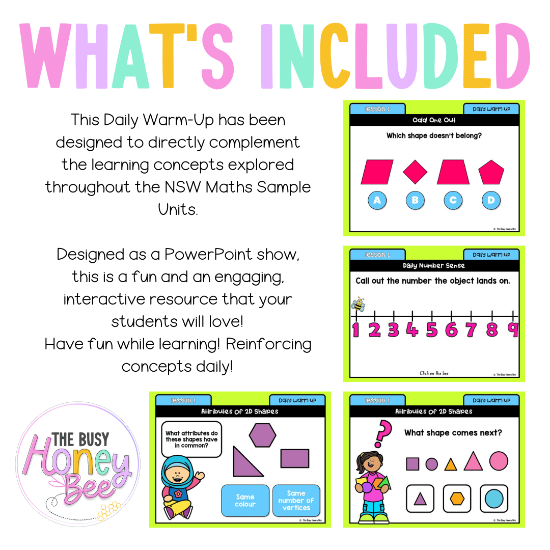 Multi Age K-2 Year B Australian | NSW Maths Daily Review | Warm-Up Unit 2 - Warm Ups | Revision