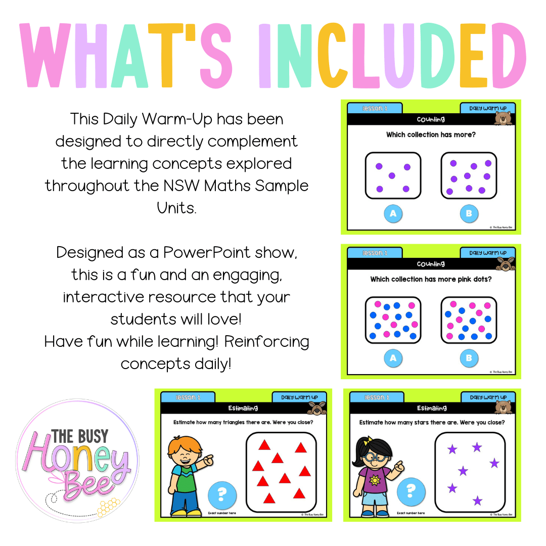 Multi Age K-2 Year B Australian | NSW Maths Daily Review | Warm-Up Unit 4 - Warm Ups | Revision